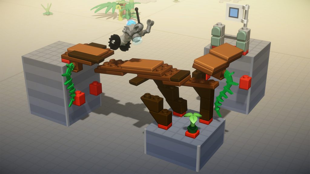 Jeu Lego Bricktales - Crash test du robot sur notre pont